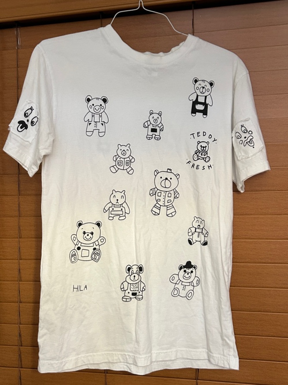 Teddy Fresh brand 100% white cotton shirt with teddy bear graphics